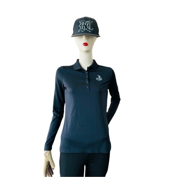 NIKE Golf Shirt 2015 U.S. Open Chambers Bay Black Dri-Fit Performance Polo Top - Picture 3 of 10